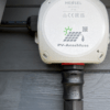 Hensel Einspeisesteckdose Montiert an Gartenhütte, Stecker unten